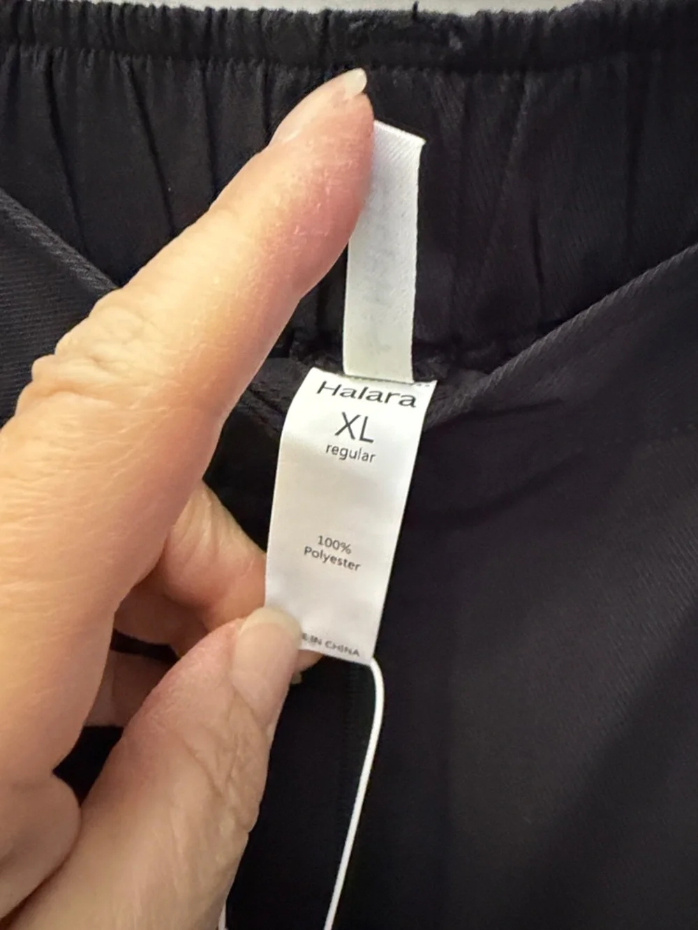 NWT HALARA Black Wide Leg Chino Pants
